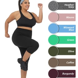 plus size high waisted yoga capri leggings for women – super soft tummy control no see through workout running pants