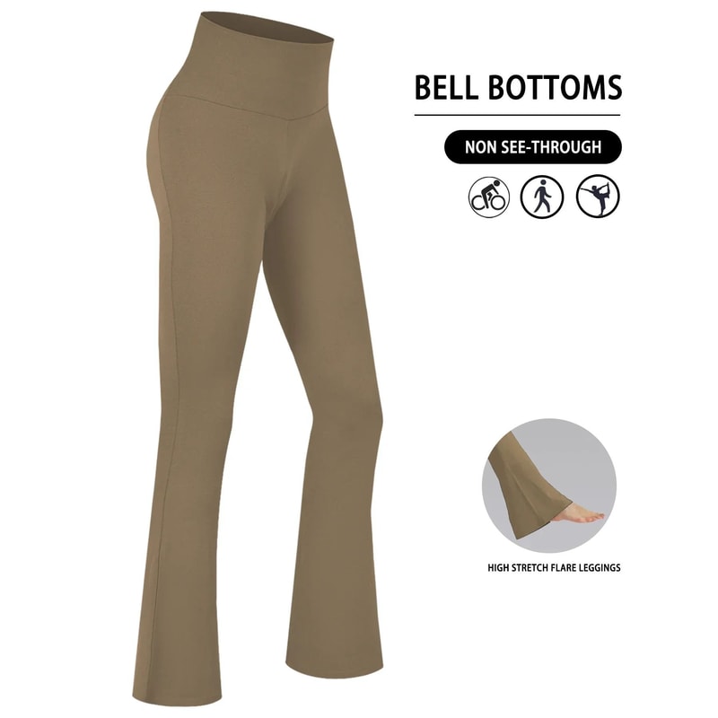 Plus Size Womens Super Soft High Waisted Flare Leggings Tummy Control Bootcut Yoga Running Pants 6