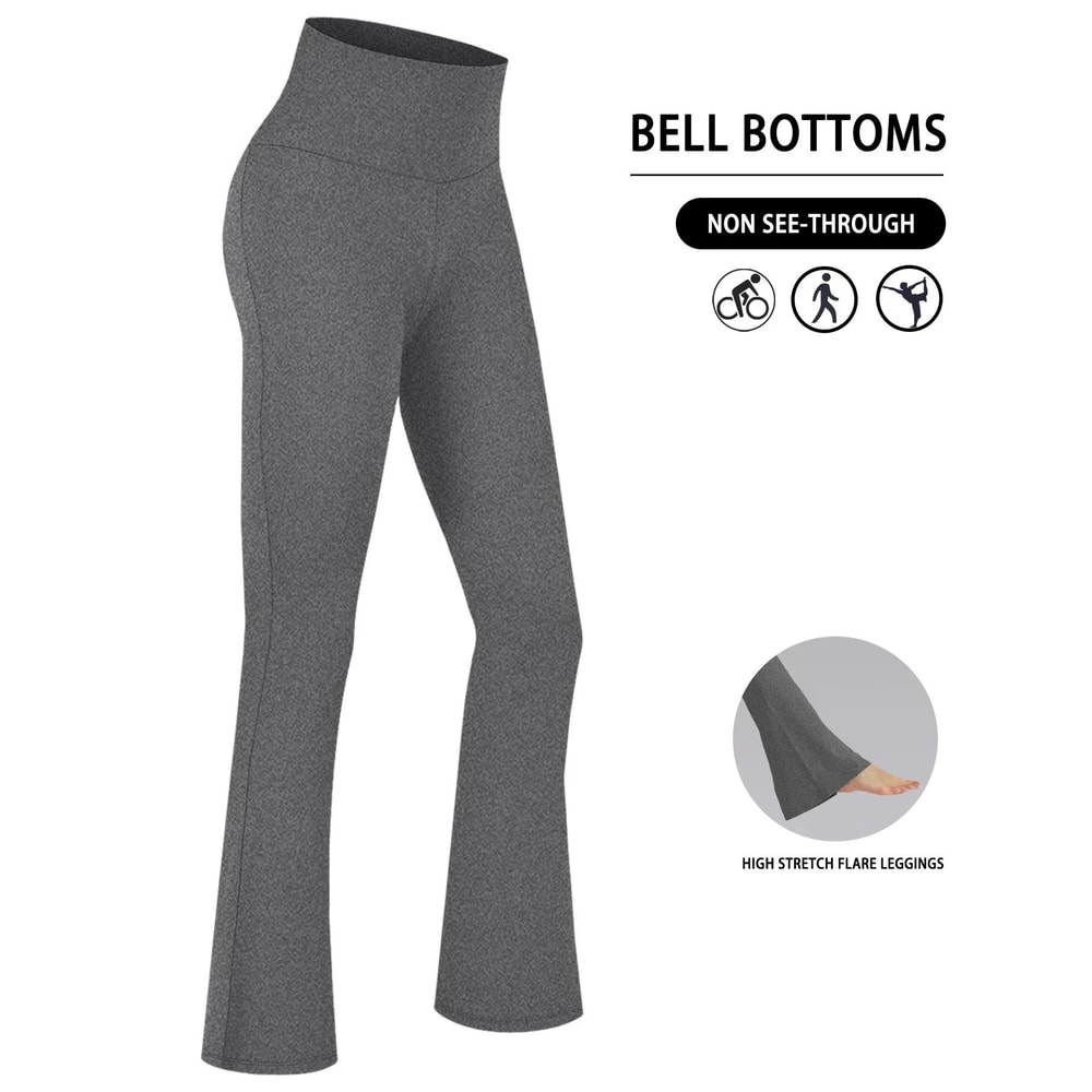 Plus Size Womens Super Soft High Waisted Flare Leggings Tummy Control Bootcut Yoga Running Pants 10