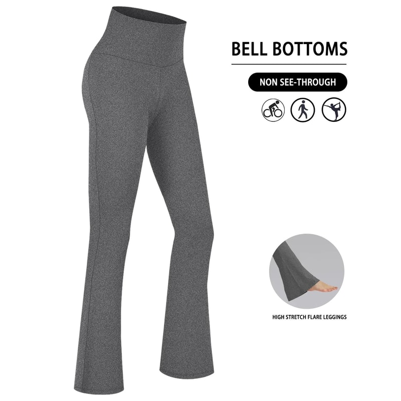 Plus Size Womens Super Soft High Waisted Flare Leggings Tummy Control Bootcut Yoga Running Pants 10