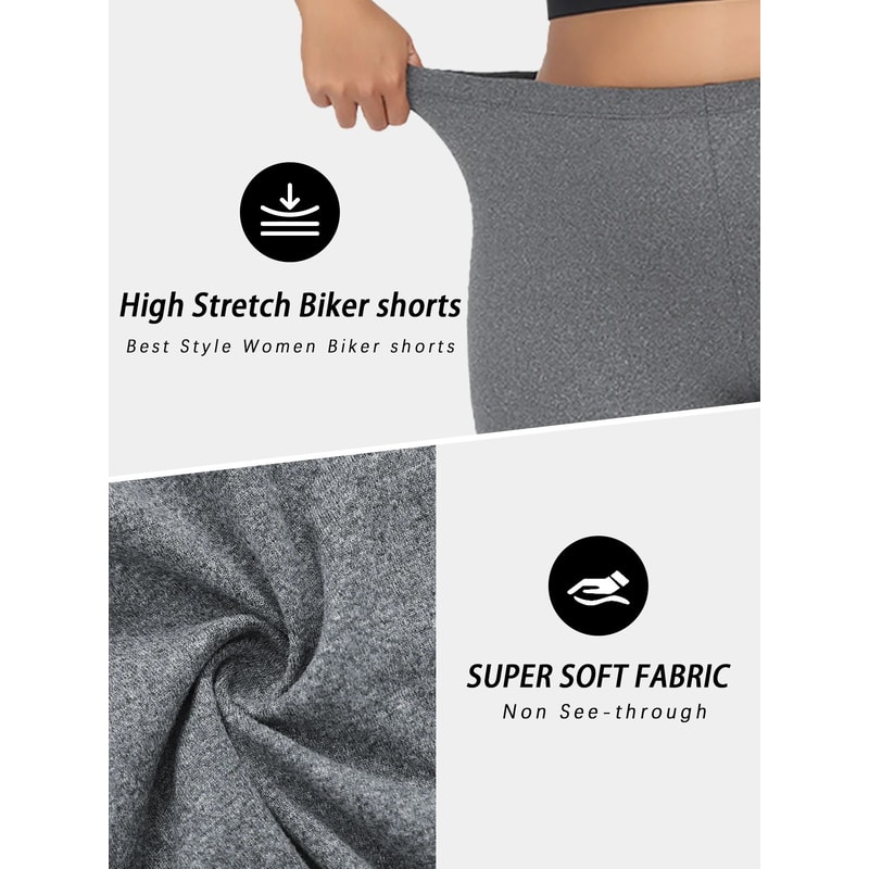 Plus Size Super Soft Biker Shorts For Women High Stretch No SeeThrough Yoga Running Athletic Shor 4