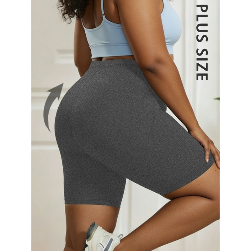 Plus Size Super Soft Biker Shorts For Women High Stretch No SeeThrough Yoga Running Athletic Shor 2