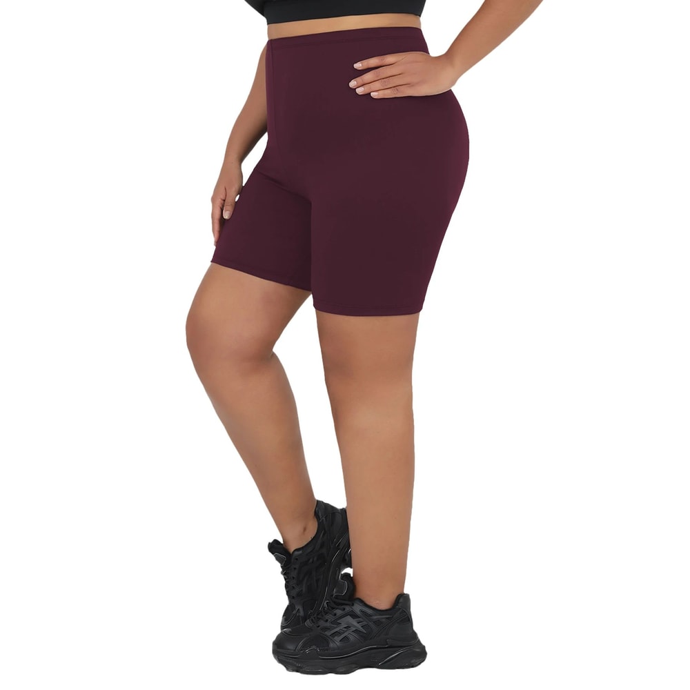 Plus Size Super Soft Biker Shorts For Women High Stretch No SeeThrough Yoga Running Athletic Shor 5