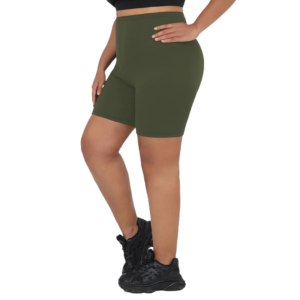 Plus Size Super Soft Biker Shorts For Women High Stretch No SeeThrough Yoga Running Athletic Shor 7