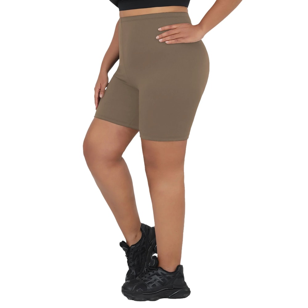 Plus Size Super Soft Biker Shorts For Women High Stretch No SeeThrough Yoga Running Athletic Shor 9