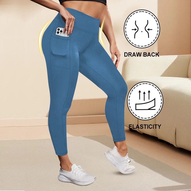 Womens HighWaisted Plus Size ButtLifting Yoga Leggings With Pockets High Stretch Workout Running 11