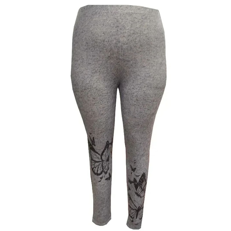 Womens Plus Size HighWaisted Butterfly Print Leggings Casual Stretch AnkleLength Pants For Spring 2