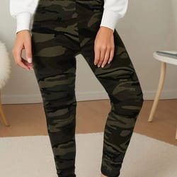 cuhakci women's plus size high-stretch military camouflage leggings – seamless soft cropped gym & casual pants