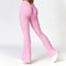 Womens HighWaist VShape Flare Yoga Pants Stretch Wide Leg Gym Dance Leggings 8