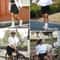Womens Plus Size HighWaist Biker Shorts With Pockets Tummy Control Stretch Workout Yoga Shorts 3