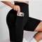 Womens Plus Size HighWaist Biker Shorts With Pockets Tummy Control Stretch Workout Yoga Shorts 5