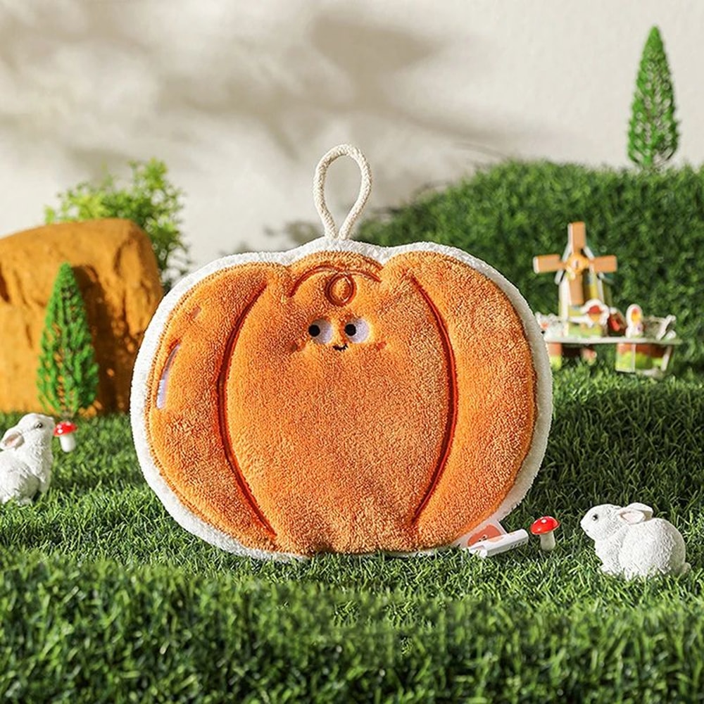 WOOW Cartoon Vegetable Hand Towel Coral Velvet Absorbent Hanging Kitchen Bathroom Wipe Cloth 8