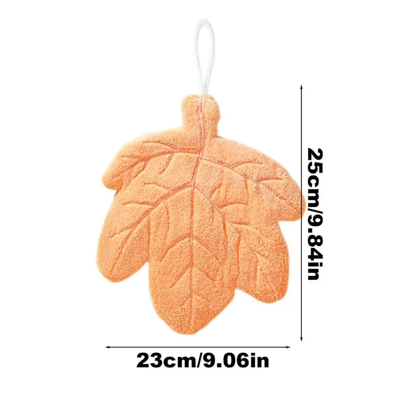LeafShaped Coral Velvet Hand Towels Absorbent Hanging Kitchen Bathroom Decorative Cloth 7