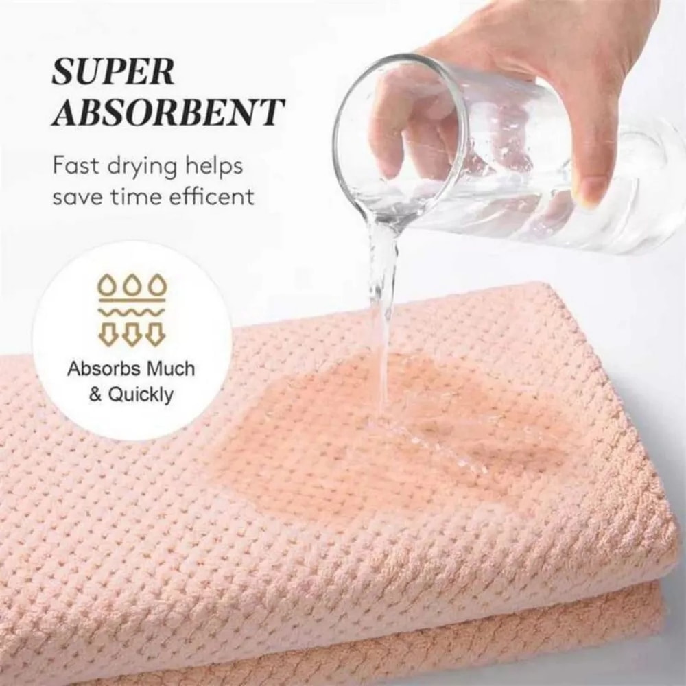 Large Microfiber Hair Towel Wrap Ultra Soft QuickDry AntiFrizz Hair Turban With Elastic Loop 5