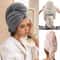 Large Microfiber Hair Towel Wrap Ultra Soft QuickDry AntiFrizz Hair Turban With Elastic Loop 0