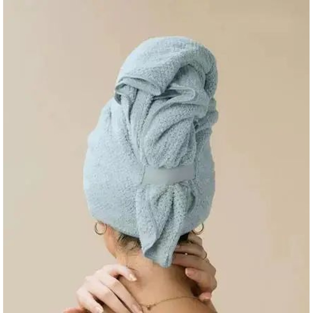 Large Microfiber Hair Towel Wrap Ultra Soft QuickDry AntiFrizz Hair Turban With Elastic Loop 3