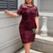Womens Elegant Sequin Lace Bodycon Midi Dress Mesh Short Sleeve Wedding Evening Party Dress 12