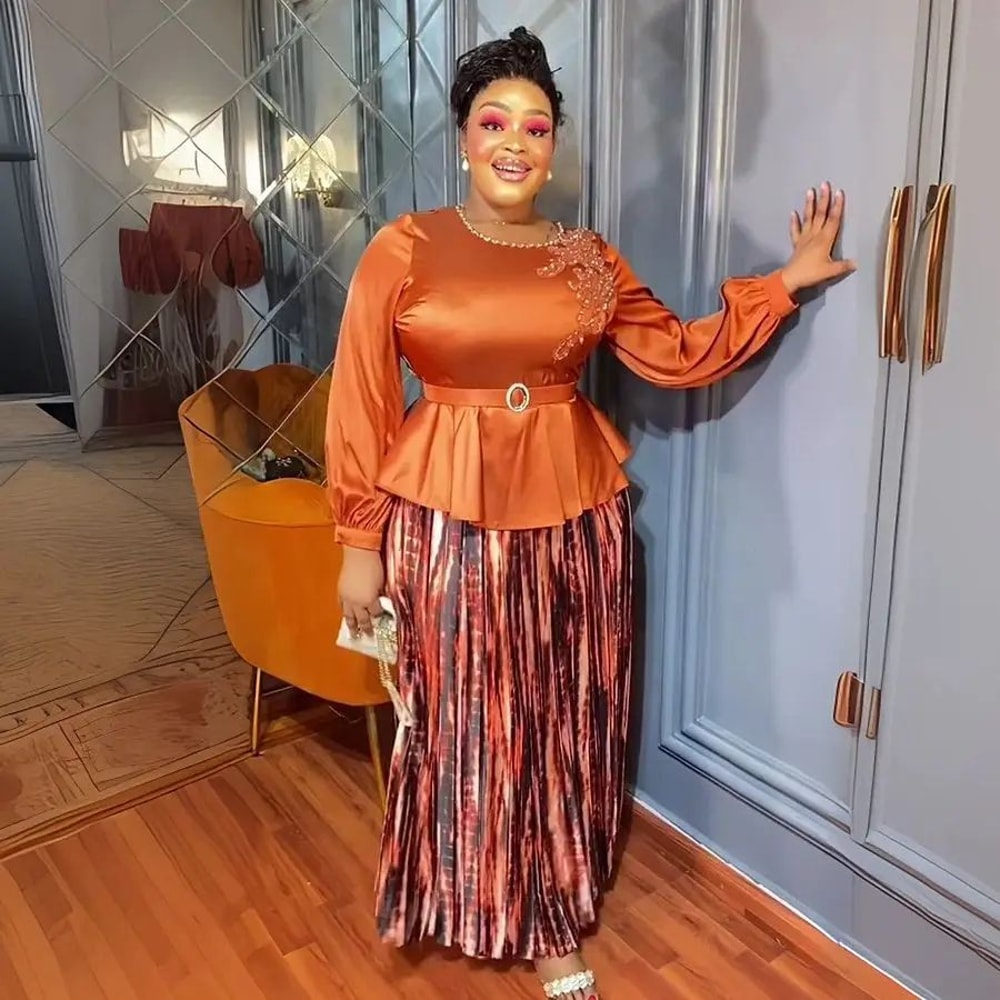 Fashion Plus Size African Dashiki Ankara Lace Maxi Dress Elegant Wedding Party Gown 1