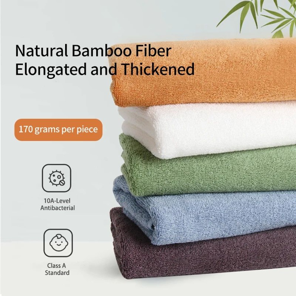 100 Bamboo Fiber Face Bath Towel Ultra Soft Thick Absorbent Bathroom Towel 1