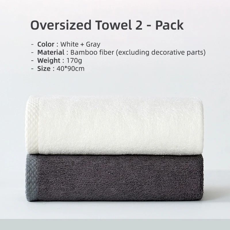 100 Bamboo Fiber Face Bath Towel Ultra Soft Thick Absorbent Bathroom Towel 14