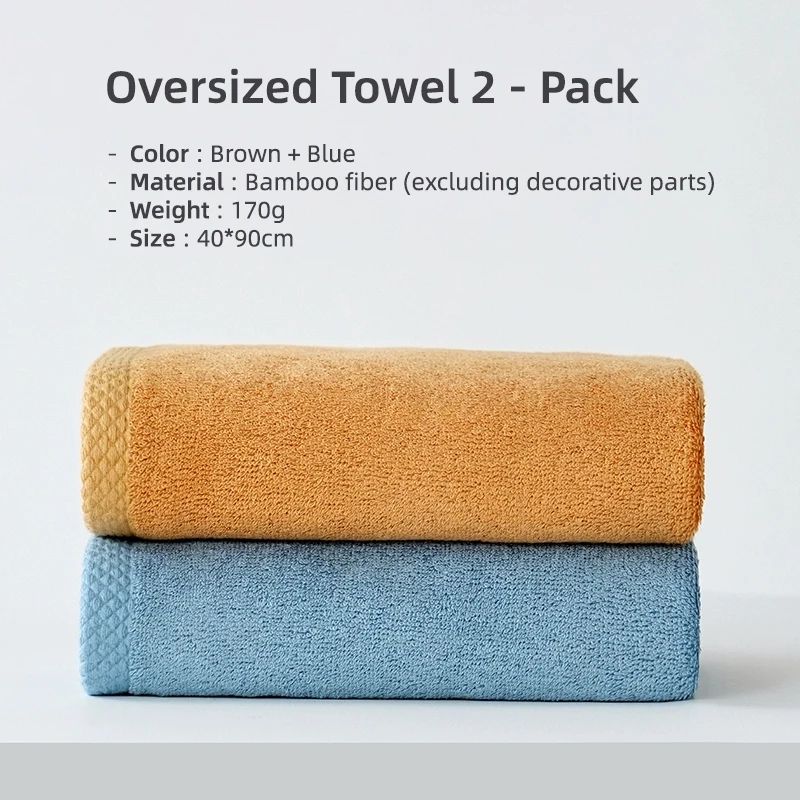 100 Bamboo Fiber Face Bath Towel Ultra Soft Thick Absorbent Bathroom Towel 15