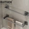 Wall Mount Double Towel Rack No Drill ABS 2Tier Bathroom Towel Bar 4