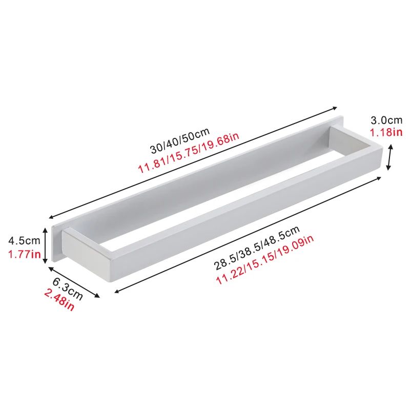 SelfAdhesive Stainless Steel Towel Rack No Drill WallMount Bathroom Kitchen Towel Holder 5