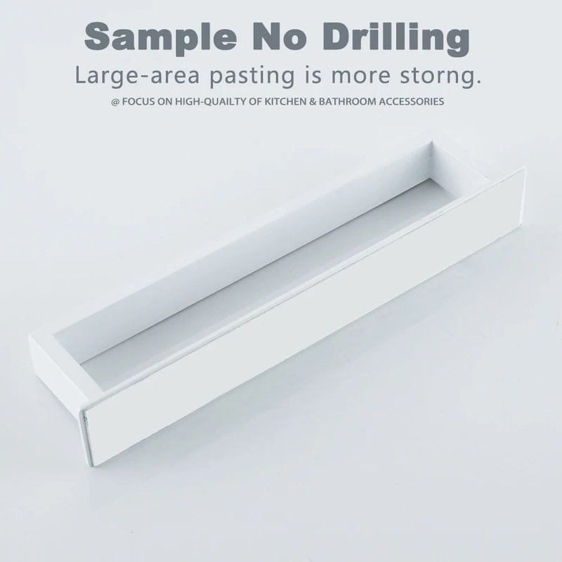 SelfAdhesive Stainless Steel Towel Rack No Drill WallMount Bathroom Kitchen Towel Holder 4