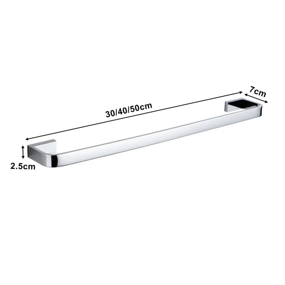 Luxury Brass Chrome Towel Bar WallMount Single Bathroom Towel Holder 5