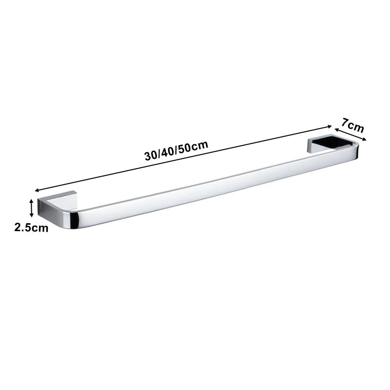 Luxury Brass Chrome Towel Bar WallMount Single Bathroom Towel Holder 5