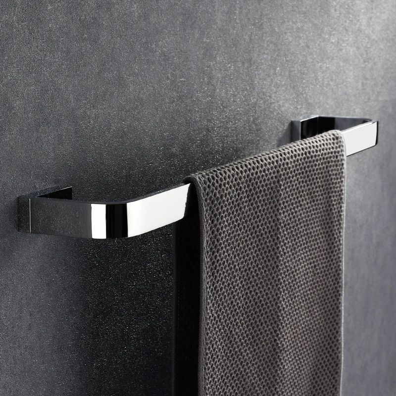 Luxury Brass Chrome Towel Bar WallMount Single Bathroom Towel Holder 2
