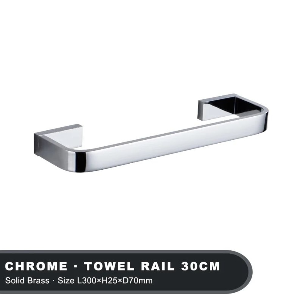 Luxury Brass Chrome Towel Bar WallMount Single Bathroom Towel Holder 6