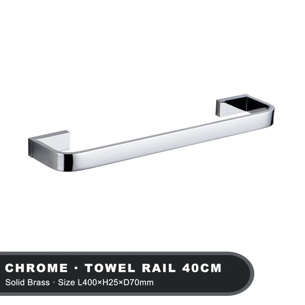 Luxury Brass Chrome Towel Bar WallMount Single Bathroom Towel Holder 7