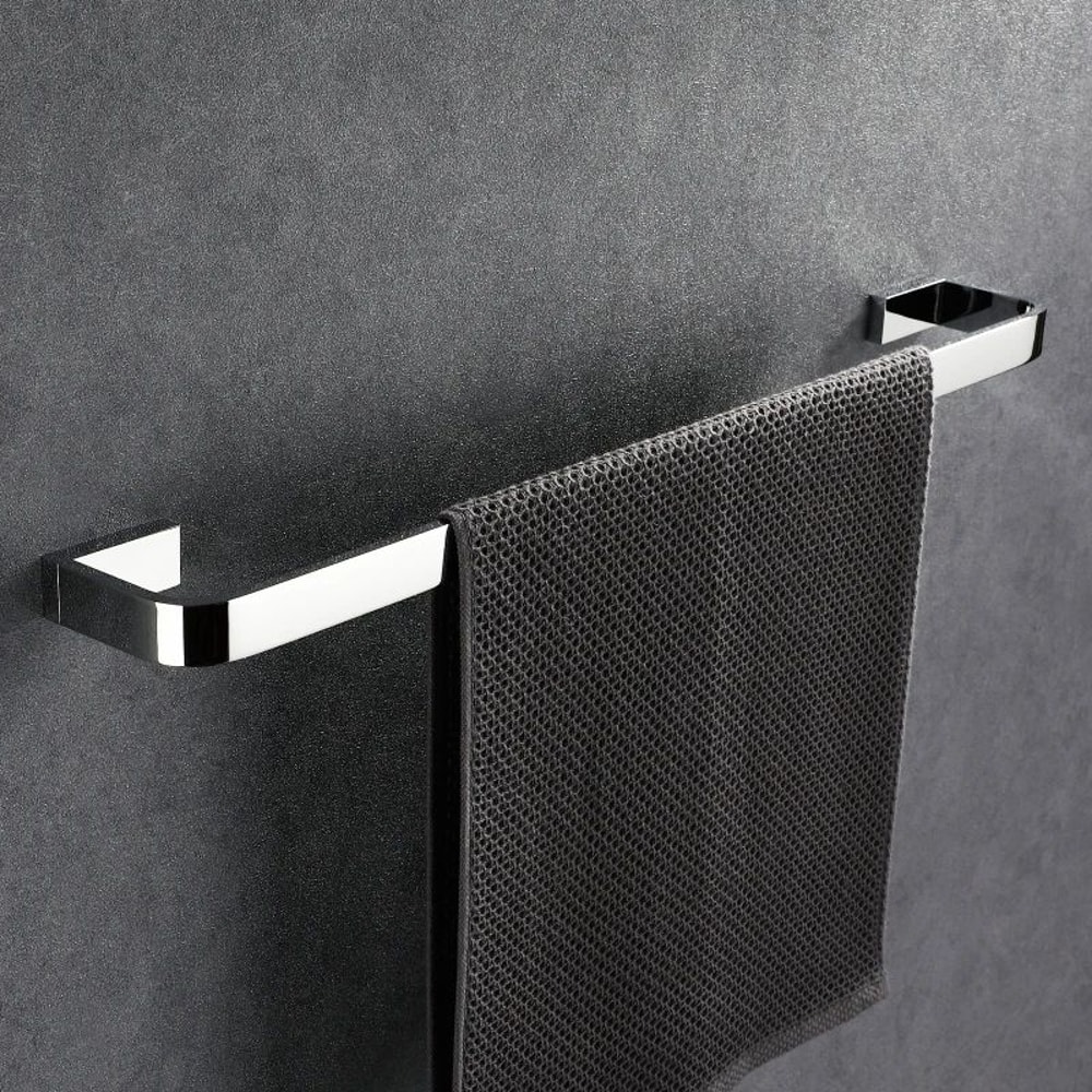 Luxury Brass Chrome Towel Bar WallMount Single Bathroom Towel Holder 9