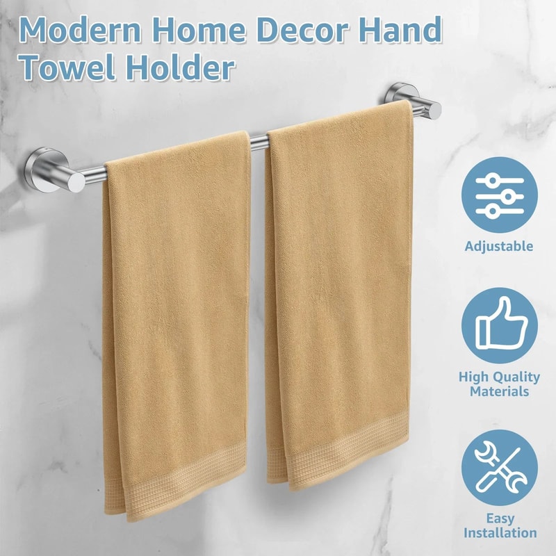 Adjustable Stainless Steel Retractable Towel Bar Wall Mounted SpaceSaving Towel Holder 0