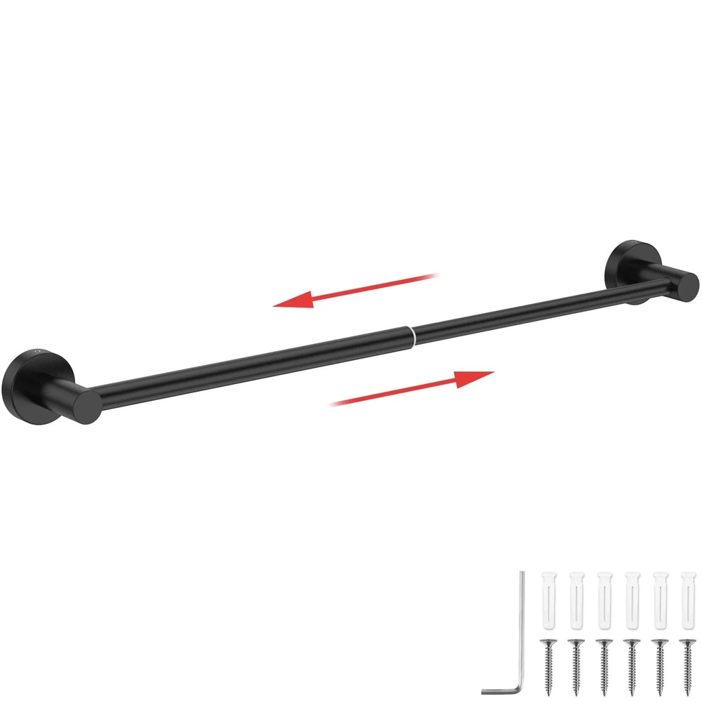 Adjustable Stainless Steel Retractable Towel Bar Wall Mounted SpaceSaving Towel Holder 6