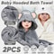 2pcs Hooded Baby Towel Set Soft Absorbent Cotton Baby Bath Towels For Newborns Toddlers 315x315 In 9