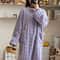 Womens Winter Flannel Nightgown Long Sleeve Thick Coral Fleece Warm Sleep Dress With Pockets 2