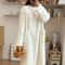 Womens Winter Flannel Nightgown Long Sleeve Thick Coral Fleece Warm Sleep Dress With Pockets 5