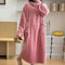 Womens Winter Flannel Nightgown Long Sleeve Thick Coral Fleece Warm Sleep Dress With Pockets 8