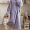 Womens Winter Flannel Nightgown Long Sleeve Thick Coral Fleece Warm Sleep Dress With Pockets 9