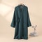 Unisex Cotton Kimono Robe Lightweight Couple Bathrobe Tie Waist Home Lounge Sleepwear 0