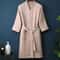 Couple Cotton Terry Waffle Bathrobe Lightweight Long Sleeve Spa Hotel Lounge Robe 10