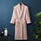 Couple Cotton Terry Waffle Bathrobe Lightweight Long Sleeve Spa Hotel Lounge Robe 11