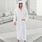 Mens Hooded Flannel Bathrobe Soft Plush Long Lounge Robe Thick Warm Home Sleepwear 2