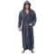 Mens Hooded Flannel Bathrobe Soft Plush Long Lounge Robe Thick Warm Home Sleepwear 6