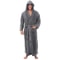 Mens Hooded Flannel Bathrobe Soft Plush Long Lounge Robe Thick Warm Home Sleepwear 7