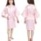Girls Pink Satin Silk Kimono Robe Kids Short Sleeve Bathrobe Summer Sleepwear Party Dress 2