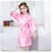 Girls Pink Satin Silk Kimono Robe Kids Short Sleeve Bathrobe Summer Sleepwear Party Dress 3