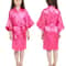Girls Pink Satin Silk Kimono Robe Kids Short Sleeve Bathrobe Summer Sleepwear Party Dress 4
